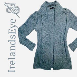 Irelands Eye Wool Cashmere open long knit Cardigan Sweater sz M EUC